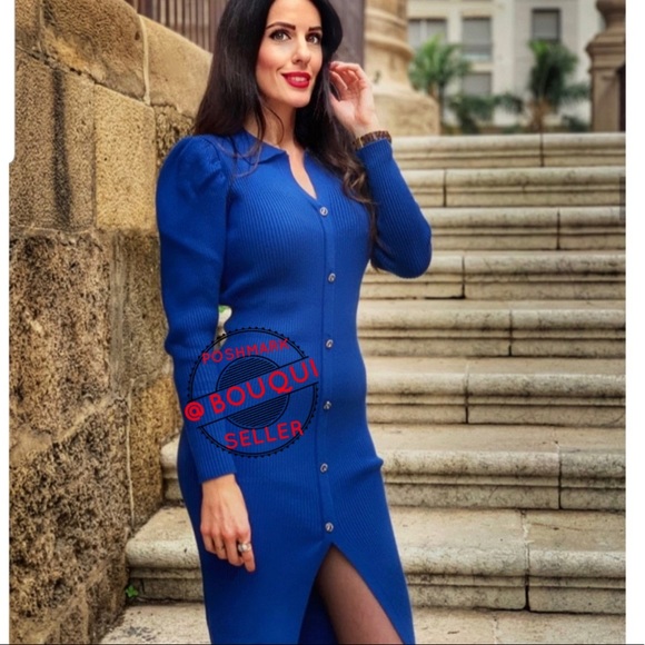 BLOGGERS FAVORITE ZARA PUFF SLEEVES KNIT DRESS - Picture 6 of 9